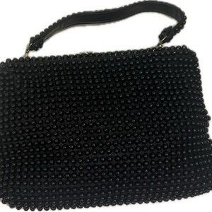 Elegant Black Beaded Wristlet Clutch/Shoulderbag